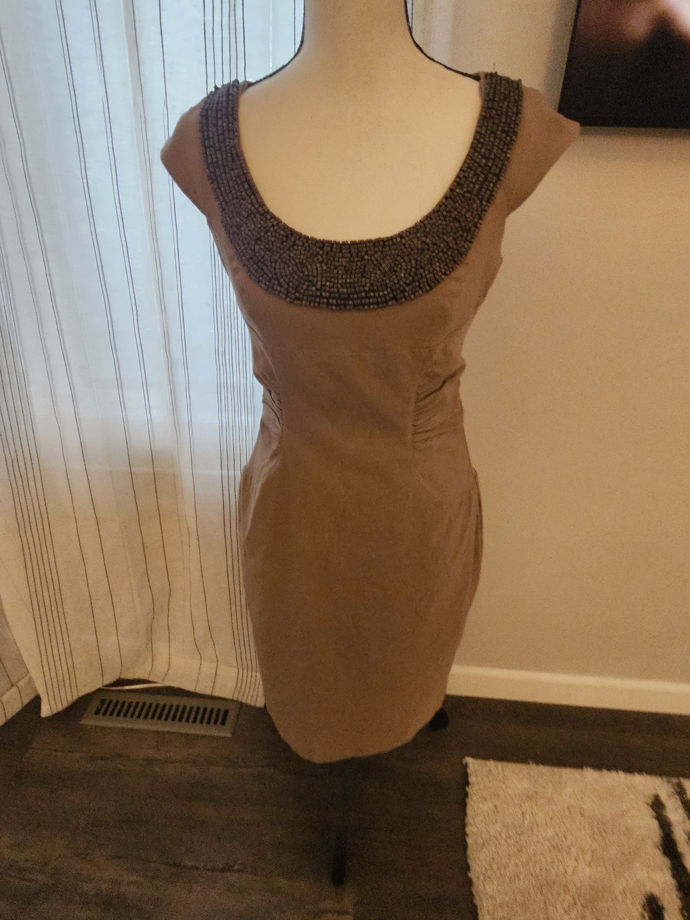 Adrianna Papell Taupe-Brown Midi Dress